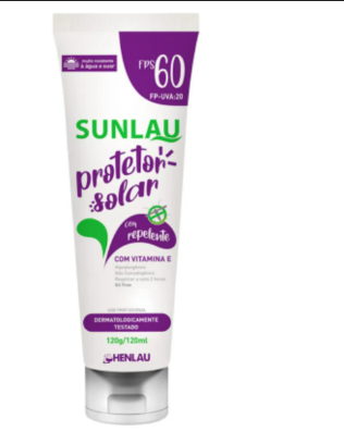 Sunlau Protetor Solar Fps 60 4HORAS Uva/Uvb Com Repelente 120 ML Henlau