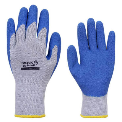 Luva Grip Banho Latex Azul Desempenho 2142B Volk