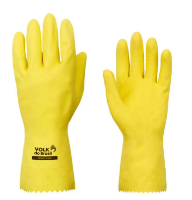 Luva Latex Verniz Silver Slim Amarela CA Volk