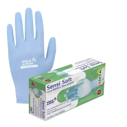 Luva Sensi Volk Soft Proc Nitrilico Azul C/100 Unid