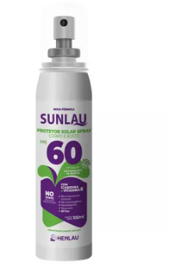 Sunlau Prot Solar Spray NO White Fps 60 4H C/ Repelente Uva/Uvb Com Vitamina E 100 ML Henlau
