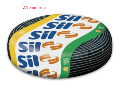 Cabo Flexsil 750V 2,50MM Preto Rolo C/ 100M Sil