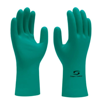 Luva Nitrilica Com Forro Super Nitrogreen Supersafety