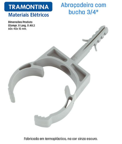 Abracadeira C/ Bucha 3/4 Cinza Tramontina