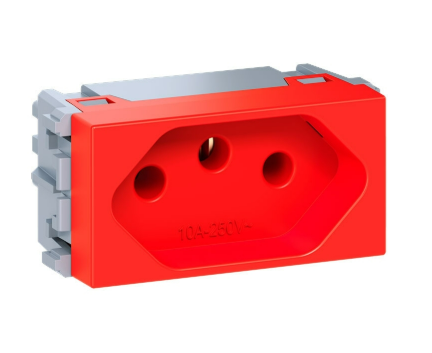 Modulo Tomada 20A Vermelho 2PT 20A Linha Liz Tramontina