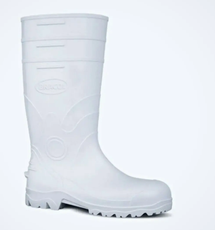Bota Pvc Cano Longo Branca Com Forro Bracol
