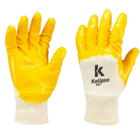Luva Nitrilica Com Suporte Textil KA 20 Amarela Kalipso