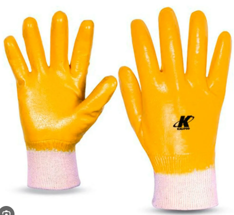 Luva Nitrilica Com Suporte Textil KA 25 Amarela Kalipso