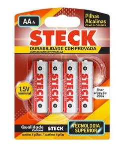 Pilha Alcalina AA Cart 4PCS Steck