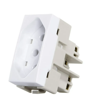 Modulo Tomada 10A Branco 2PT 250V Linha Sleek Margirius