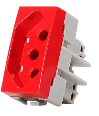 Modulo Tomada 10A Vermelho 2PT 250V Linha Sleek Margirius