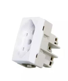 Modulo Tomada 20A Branco 2PT 250V Linha Sleek Margirius