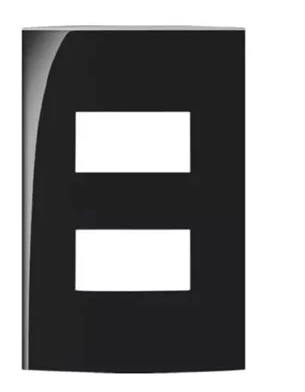 Placa 4X2 2 Postos Horiz Separados Ebony Sleek