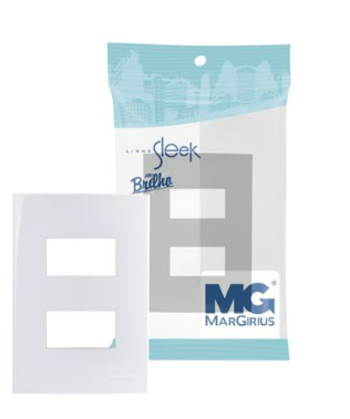 Placa 4X2 2 Postos Horizontais Separados BR Sleek Margirius