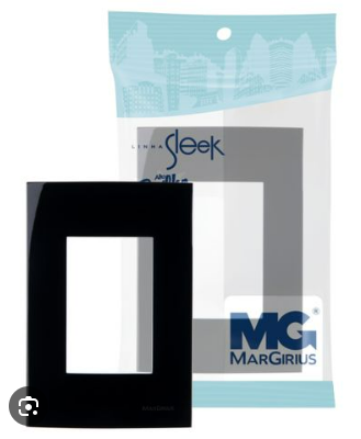 Placa 4X2 3 Postos Horiz Ebony Sleek