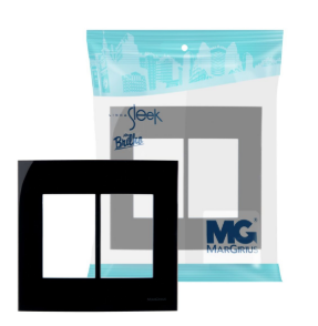 Placa 4X4 6 Postos Ebony Linha Sleek Margirius