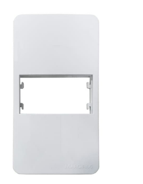Placa P/ Condulete 3/4 1 Posto Horiz C/ Suporte Sleek Branco Margirius