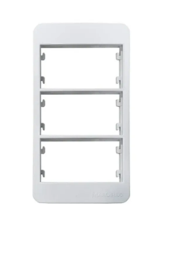 Placa P/ Condulete 1 Pol 3 Posto Horiz C/ Suporte Sleek Branco Margirius