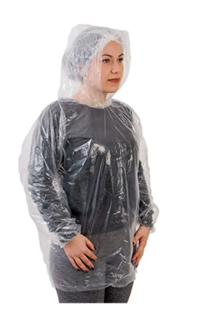 Bata Polietileno Com Capuz C/E Cintura Impermeavel Prevemax