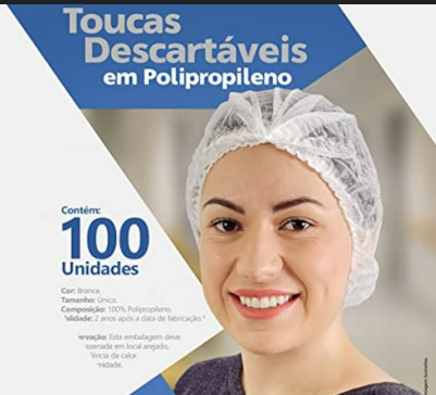 Touca Tnt Plissada Com Elastico Branca C/ 100 Unidades Prevemax