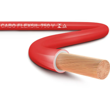 Cabo Flexsil 750V 16,00MM Vermelho Metro Sil