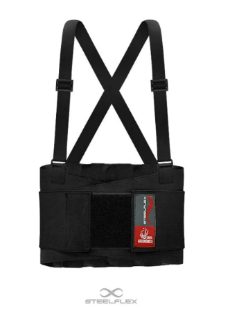 Cinta Ergonômica Premium Preta Duplo Elastico Steelflex
