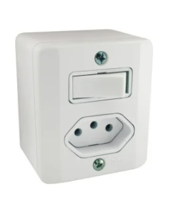 Radial 1 Tecla Par E 1 Tomada C/ Placa Bca 20A Sistema X Radial