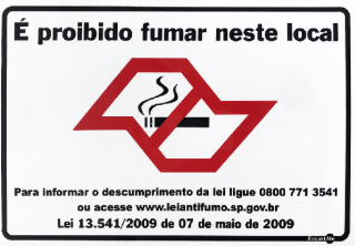 Placa Sin Ps611sp é Proibido Fumar C/ Lei SP PS 0,80MM 30X20CM Encartale
