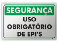 Placa Sin Ps302 Segurança Uso Obrigatório DE Epi'S PS 0,80MM 30X20CM Encartale