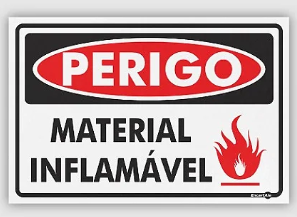 Placa Sin Ps156 Perigo Material Inflamável PS 0,80MM 30X20CM Encartale
