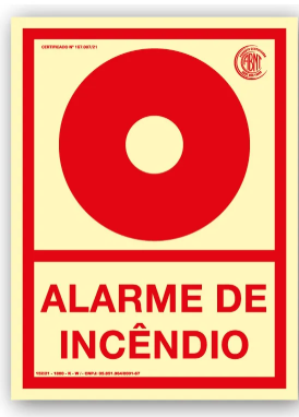 Placa Sin Paf93 E2 Alarme DE Incêndio Pvc 2MM Fotoluminescente 10X15CM Encartale