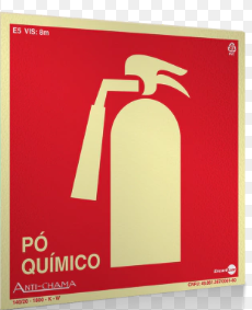 Placa Sin Paf259 Extintor DE Incêndio PÓ Químico Pvc 2MM Foto 15X15CM Encartale