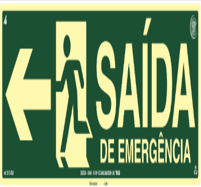 Placa Sin Paf04 S13 E Sentido DA Saída DE Emerg à Esquerda Pvc2mm Foto 24X12C Encartale