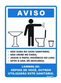 Placa Sin Ps78 Higiene Banheiro Masculino PS 0,80MM 15X20CM Encartale