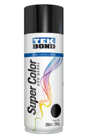 Tinta Spray Preto Brilhante 350ML Tek Bonde