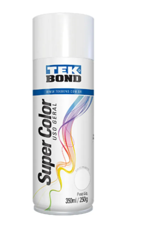 Tinta Spray Branco Brilhante 350ML Tek Bonde