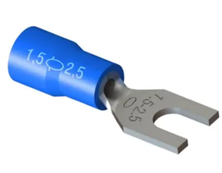 Terminal Garfo Forquilha 1,5 2,5MM 27A Azul Decorlux TG 3272 PC