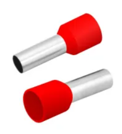 Terminal Tubular Ilhos Simples 1,0MM Vermelho Conversao