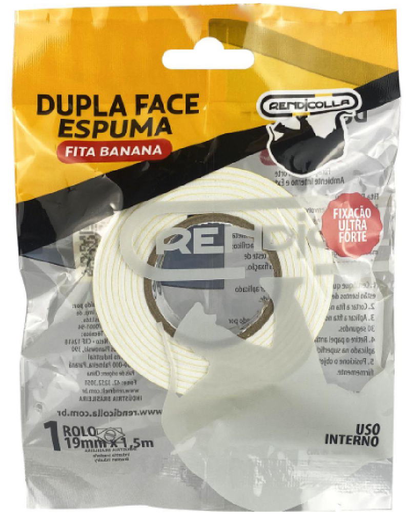 Fita Dupla Face Espuma 19MMX1,5M Blister 40280 Rendicolla