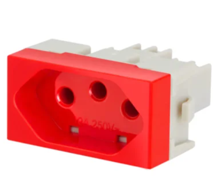 Modulo Tomada 10A Vermelho 2PT 250V Linha Infinit Margirius