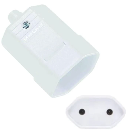 Plugue Femea Branco Tomada 2PT 20A Margirius
