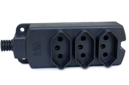 Tomada Multipla 3 Tomadas Preto 2PT 20A Margirius