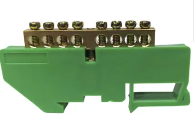 Barramento Aterramento C/8 Bornes Verde Para Trilhos Lukma