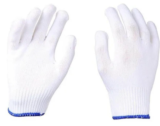 Luva Helanca Branca S/Pigmento Punho Azul Fios Big Compra