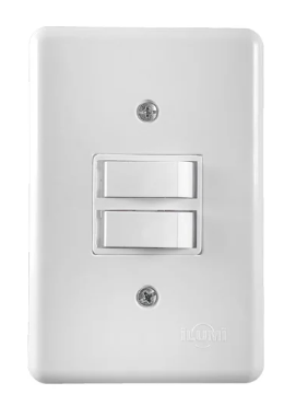 Conjunto 2 Interruptor Paralelo 6A Linha Stylus Ilumi