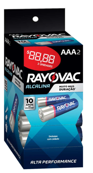 Pilha Alcalina Palito Aaa 2UNID Rayovac