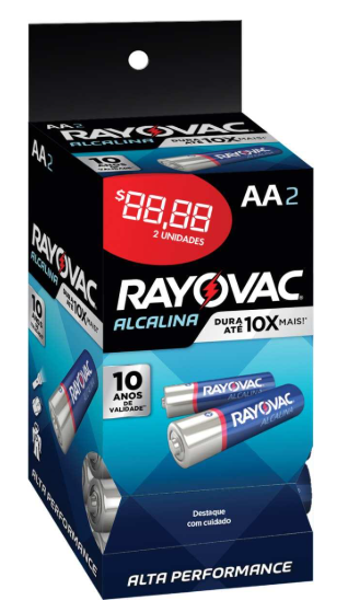 Pilha Alcalina Pequena AA 2UNID Rayovac