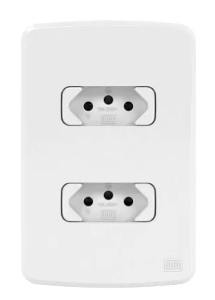 Conjunto 2 Tomada 10A 2PT Branco Linha Compose Weg