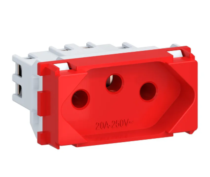 Modulo Tomada 10A Vermelho 2PT Linha Equile Weg