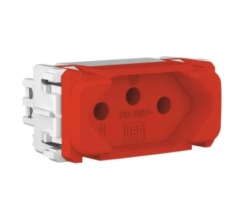 Modulo Tomada 20A Vermelho 2PT Linha Equile Weg